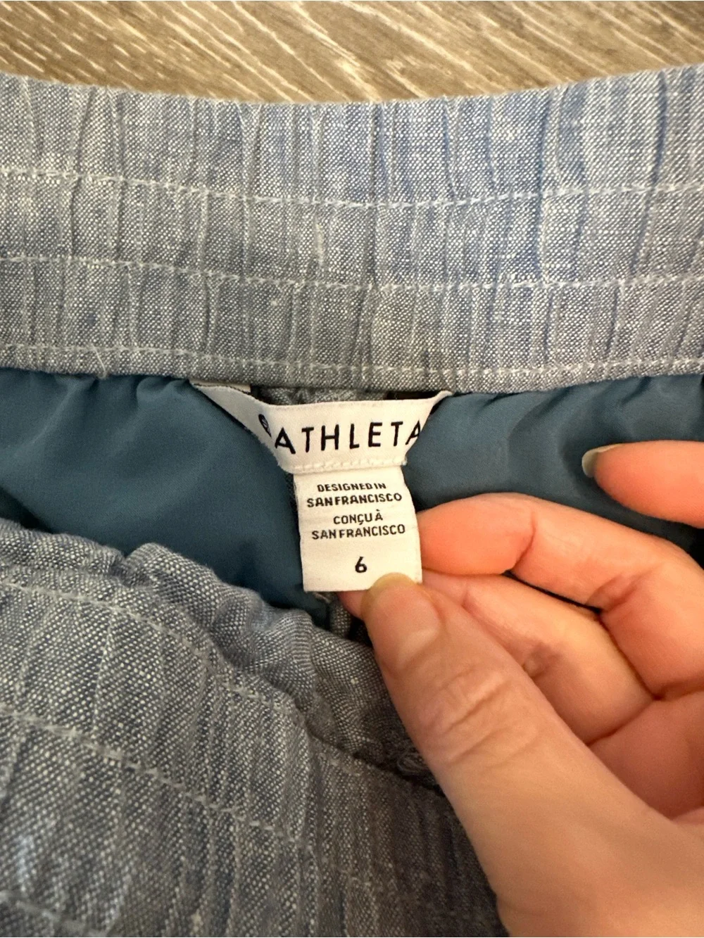 Athleta Retreat Blue Linen Joggers